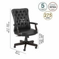 thumbnail image 4 of Bush Furniture Key West High Back Tufted Office Chair with Arms Black Leather, 4 of 7