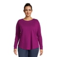 thumbnail image 2 of Terra & Sky Women's Plus Size Long Sleeve Crew Neck T-Shirt, 2-Pack, 2 of 5