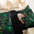 thumbnail image 5 of Manfei Sports Car 7 Pieces Full Size Bedding Sets,Geometric Plaid Art Full Size Bed in a Bag,Green,Black Reversible, 5 of 7