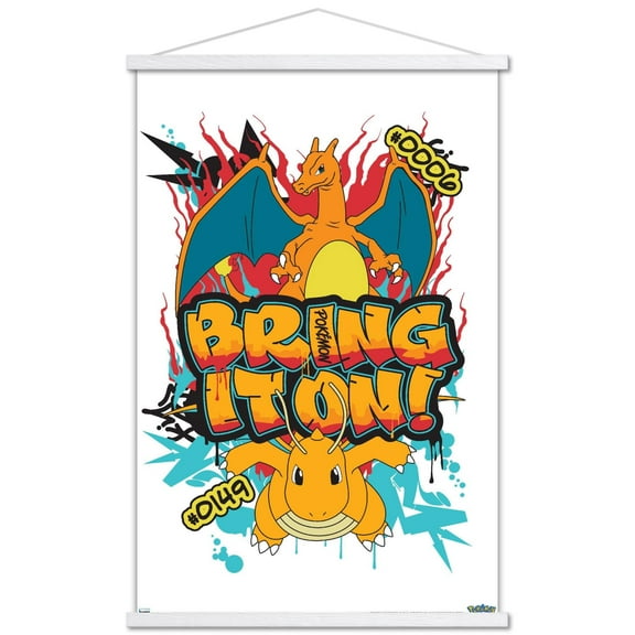 Pokemon: Graffiti - Bring It On Wall Poster with Magnetic Frame, 22.375" x 34"