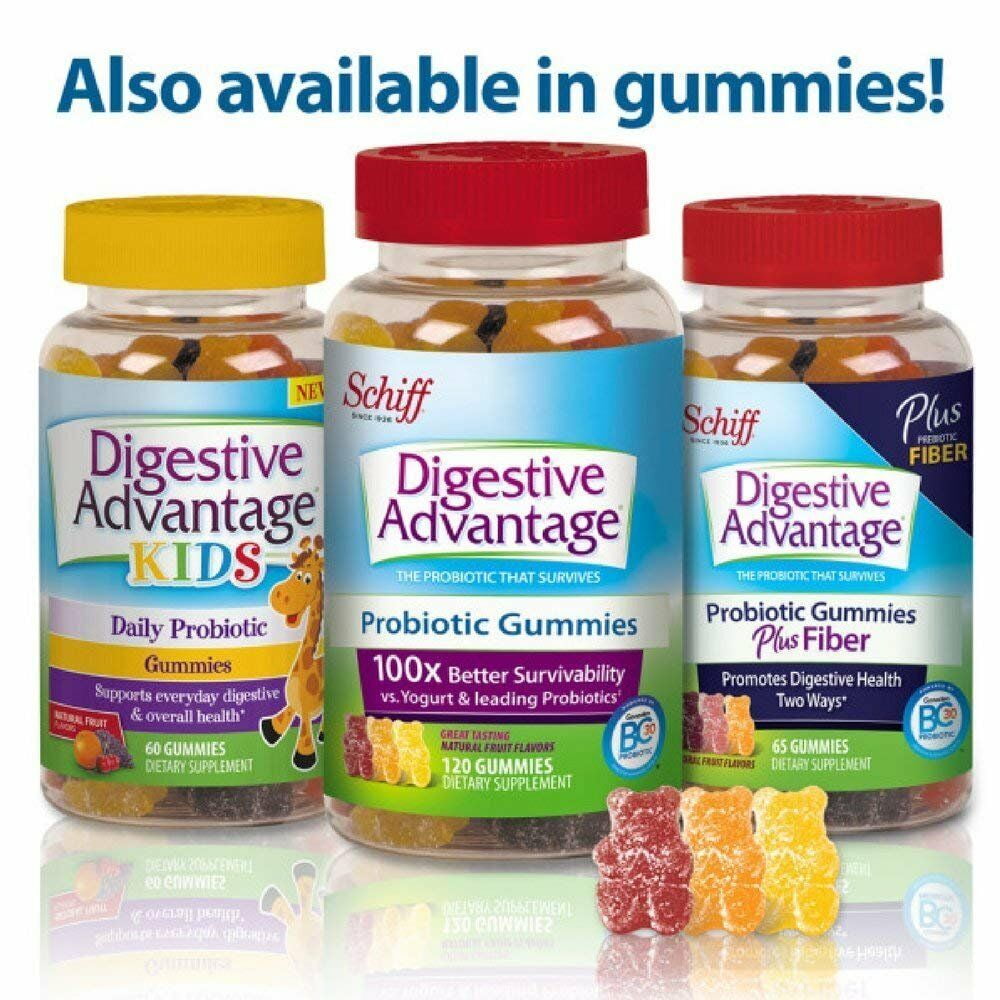 4 Pack Schiff Digestive Advantage, Daily Probiotic, Capsules 30 Each