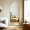 thumbnail image 4 of MCQ Arched Full Length Mirror 71"x26" Full Body Mirror Floor Mirrors, Black, 4 of 6