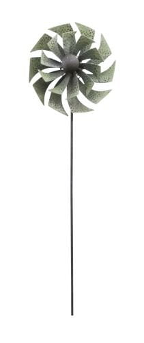 72 In Green Metal Windmill Garden Stake by Benzara