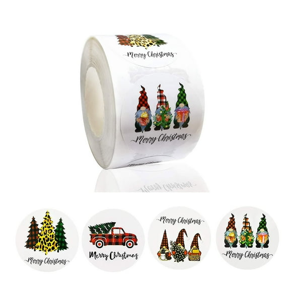 500pcs Merry Christmas Stickers 1inch Truck Seal Labels Stickers for Gift Baking Package Envelope Stationery