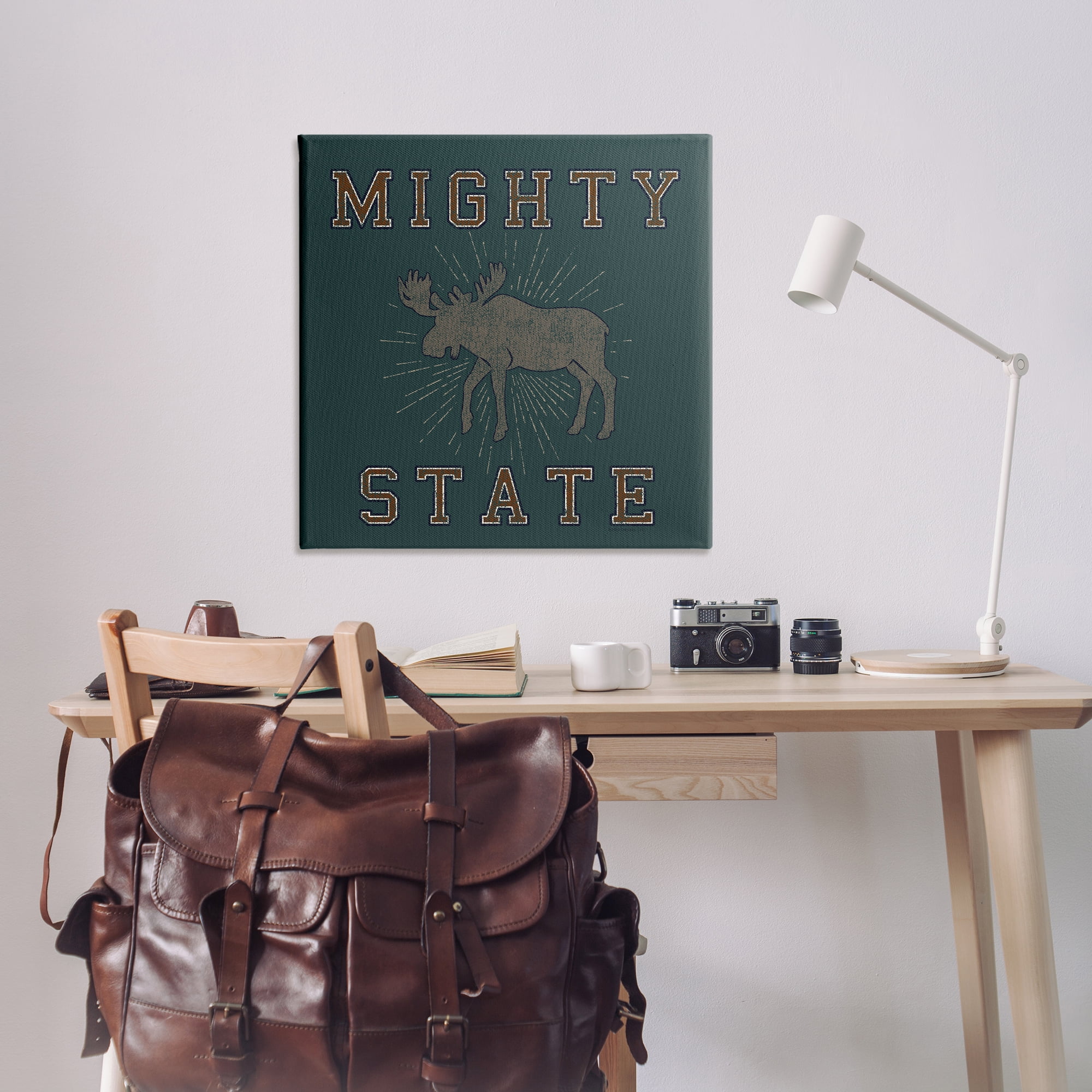 Stupell Industries Mighty Moose State Animals Painting Wrapped Canvas Art Print Wall Art, 36 x 36