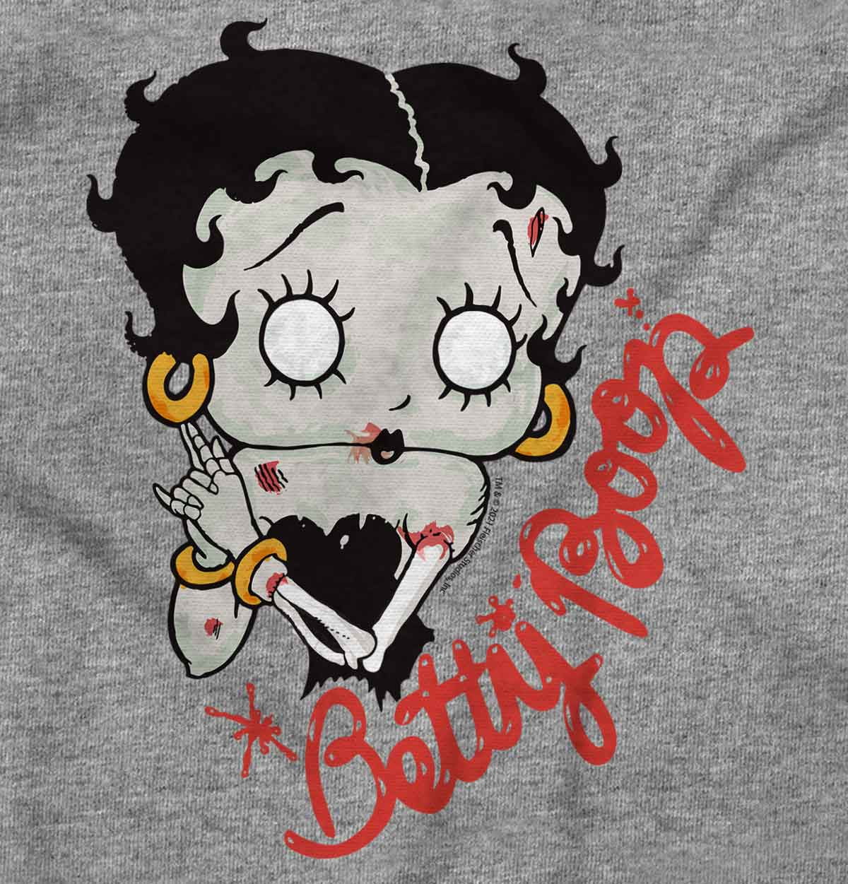 Betty Boop Zombie Cartoon Skeleton Women's Graphic T Shirt Tees