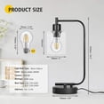 thumbnail image 5 of Bedside Nightstand Glass Lamps, Dimmable Industrial Table Lamps with 2 USB Ports & AC Outlet, 5 of 9