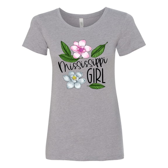Inktastic Mississippi Girl Magnolia Flowers and Leaves Women's T-Shirt