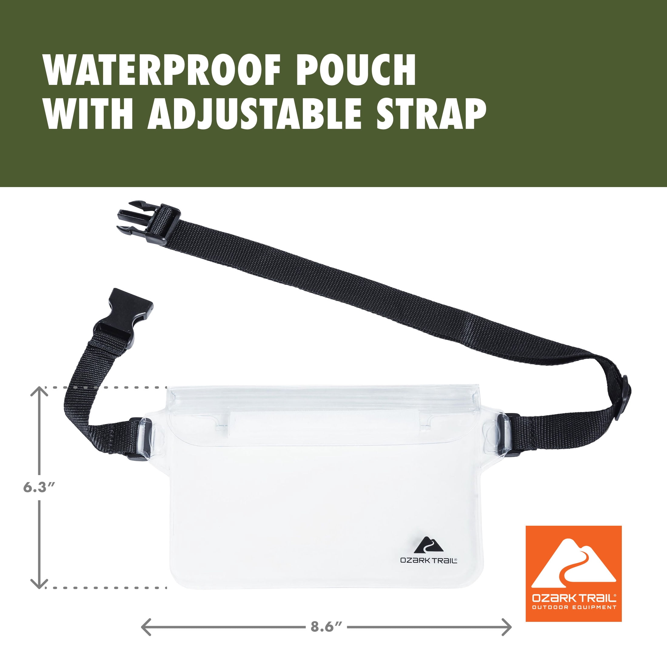 Ozark Trail Splash-Resistant On Waist Pouch with Adjustable Strap