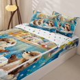 thumbnail image 3 of Erosebridal Cartoon Cute Capybara Zipper Queen Comforter Set with Fitted Sheet and 2 Pillowcases,Watercolor Wildlife Zipper Bedding Set For Boys,Polkadot Reversible,4pcs, 3 of 7