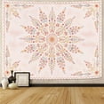 thumbnail image 4 of Gojian Boho Floral Mandala Tapestry Wall Hanging Pink Bohemian Flower Medallion Tapestry Aesthetic Watercolor Hippie Indian Small Tapestries for Bedroom Living Room Dorm Decor, 4 of 6