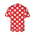 thumbnail image 3 of Red And White Polka Dot Hawaiian Shirts For Men, Summer Short-Sleeve Relaxed-Fit Button-Down Shirts Small, 3 of 9