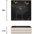 thumbnail image 3 of RYLABLUE Merry Christmas Black Elk Set of 4 Coaster for Drinks, Absorbent Ceramic Stone Coasters Cup Mat with Cork Base for Home Kitchen Room Coffee Table Bar Decor, 3 of 4