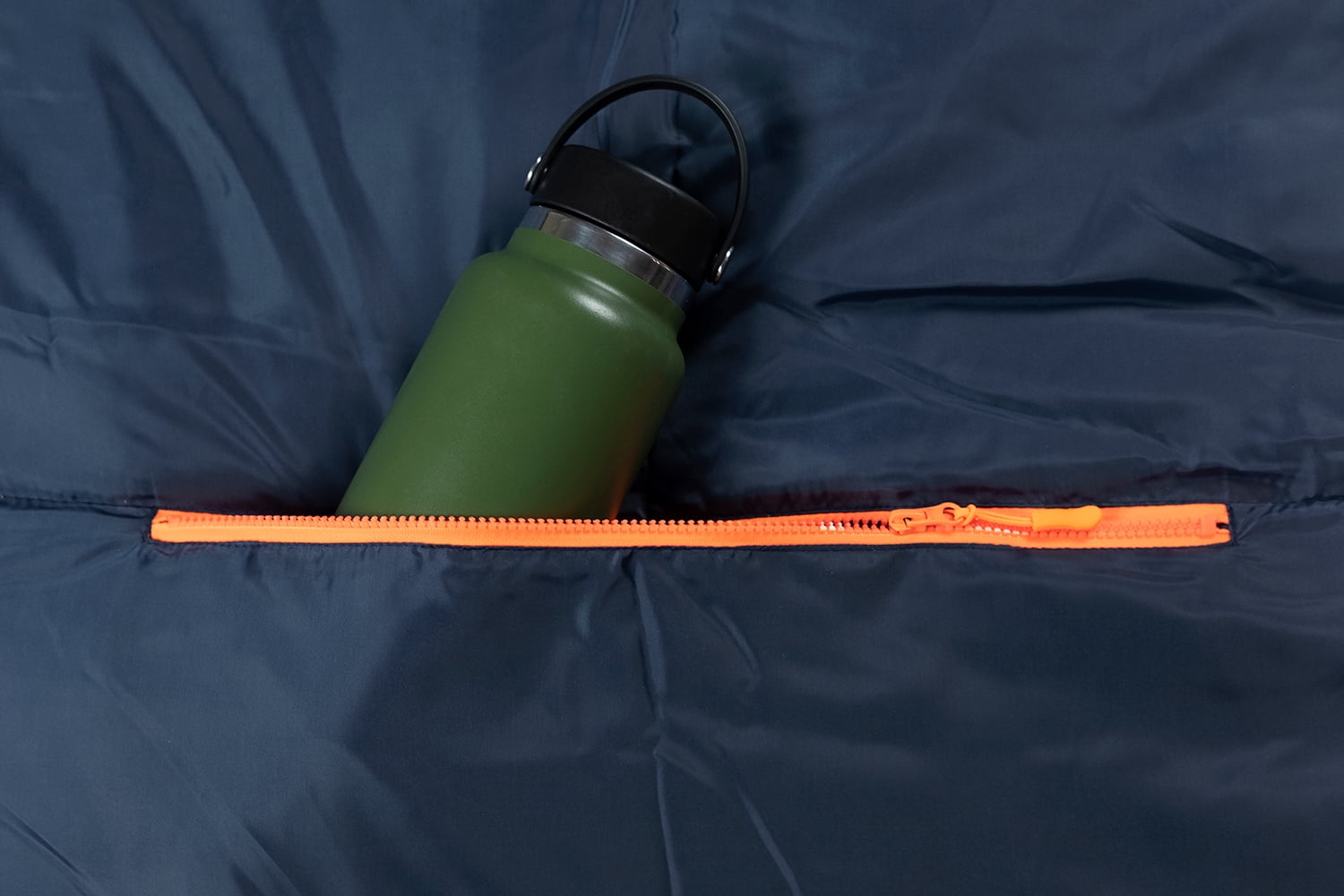 Mimish Sleep-N-Pack, 37F Kid's Sleeping Bag & Backpack, Navy/Green