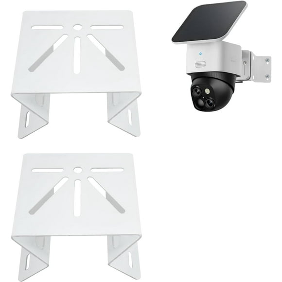 ERDS-2 Pack Metal Mounting Corner Bracket for Security Camera, Stainless Steel Corner Mount Compatible with Eufy SoloCam S340 Surveillance Camera System for Outdoor and Indoor