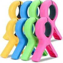 Large Beach Towel Clips for Beach Chairs 5.1 Inch, 8 Pack Towel Clip for Chair Cruise Pool, Clothes Pins Jumbo Size 4 Colors