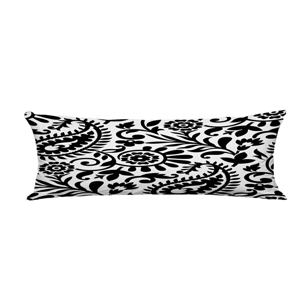 ABPHQTO Paisley Black White Pattern Body Pillow Covers Pillow Case ...