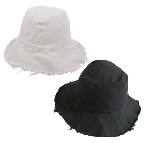 Cute Frayed Canvas Bucket Hats 