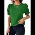 thumbnail image 2 of Blusa de de Corta , Elegante y con Cuello para Mujer, Blusa de Verano. Verde XL, 2 of 8