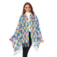 thumbnail image 3 of FORMRS Womens Scarf Winter Soft Long Big Warm Shawls Wrap Tassel Scarves, Blue Checkered Daisy, 3 of 9
