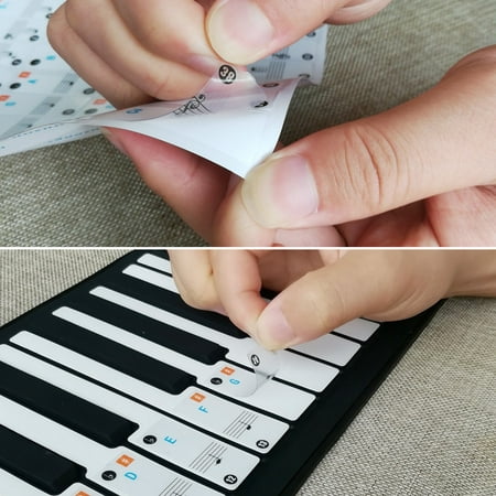 Piano Keyboard Stickers Removable Transparent for 37/ 49/ 61/ 88 Keys Keyboards for PianoLearning and Practice of Kids or