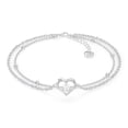 thumbnail image 1 of SERASAR 925 Sterling Silver Anklet "Heart" with 18k Gold Plating, Silver, Including Gift box, 1 of 5