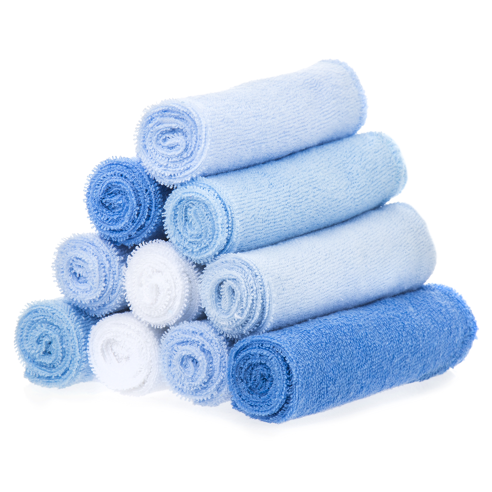 Spasilk 10 Pack Washcloths, Blue