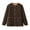 Brown, variant on DAFPZW Womens Winter Lambswool Jacket Contrast Color Casual Crew Neck Button Vintage Coats