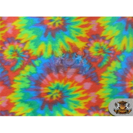 Blizzard Fleece Fabric - Fleece Printed Fabric * SPIRAL TIE DYE * / 58