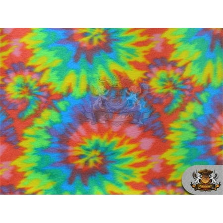 Fleece Printed Fabric * SPIRAL TIE DYE * / 58