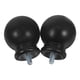 thumbnail image 5 of 2 tapones decorativos para barra de cortina, diseño de cabeza esférica, para cortinas de casa, de plástico negro, para barras de cortina, para ventanas., 5 of 6