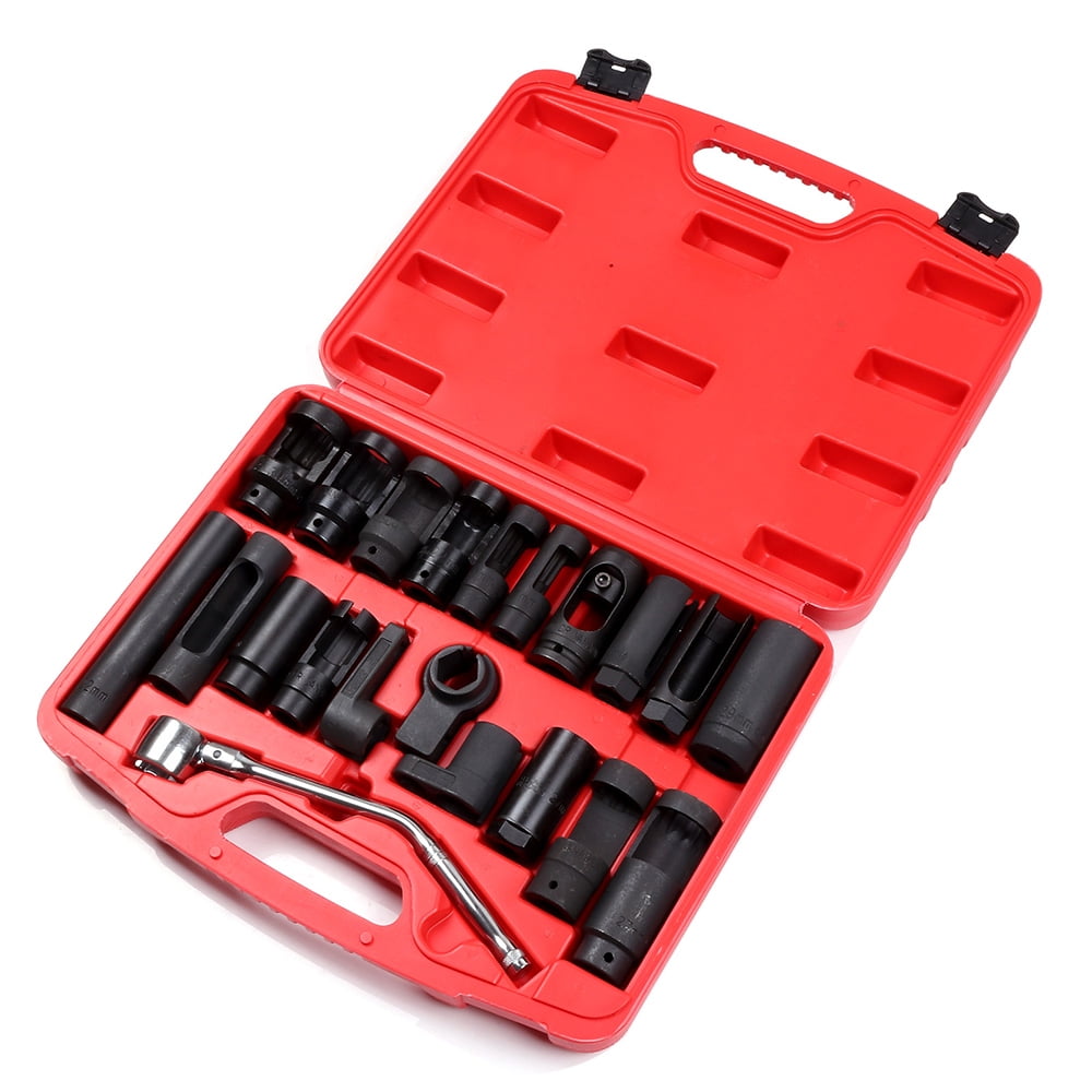 SCITOO 21pcs O2 Oxygen Sensor Socket Special Sending Unit Socket Tool With 7/8 Offset Oxygen Sensor Socket Fit for Auto Truck Car