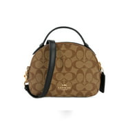 Coach 1591 Women's Shoulder Bag/Handbag Signature Canvas In Khaki/Brown