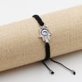 thumbnail image 3 of Letter J Hand of Fatima Bracelet Hamsa Hand Evil Eye Lucky Charm Protection Bracelet Braided Adjustable Valentines Gifts for Her Y3791-J, 3 of 7