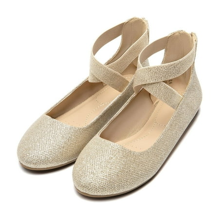 BURUDANI Mary Jane Shoes For Women Ladies Ballet Flats With Elastic Crossed Ankle Strap