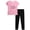 Baby Pink Leopard/Black, variant on Baby Phat Girls Leggings Set - Lightweight Short Sleeve Graphic Tee and Leggings for Girls 2 Piece