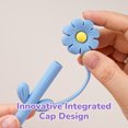 thumbnail image 5 of NiHome 6-Pack Silicone Straw with Flower Cover Cap, 12 Inch Reusable Silicone Drinking Straws Compatible with Stanley 40oz and 30oz Tumblers, Customizable Length and Dishwasher Safe(Morandi Colors), 5 of 8