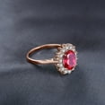 thumbnail image 6 of Jewelrypalace Princess Diana Kate Middleton Gemstone Birthstone Red Ruby Halo Statement Engagement Rings for Women, 14K Rose Gold Plated 925 Sterling Silver Size 7, 6 of 7
