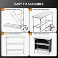 thumbnail image 5 of Portable Bar Table, 2-Tier Shelves, Mobile Bar Table for Events, Party, Camping, Picnic, Tradeshow, Indoor with Black Skirt, 39 "L x 34" H, 5 of 8