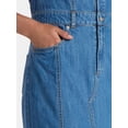 thumbnail image 3 of Time and Tru Women’s Sleeveless Midi Denim Shirt Dress, XS-3XL, 3 of 4