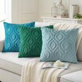 thumbnail image 4 of Fall Throw Pillow Covers 16x16 Inch Set of 2, Soft Plush Decorative Faux Fur Turquoise Solid Couch Pillow Covers, Accent Farmhouse Neutral Square Euro Pillow Cases for Sofa Bed Living Room, 4 of 9