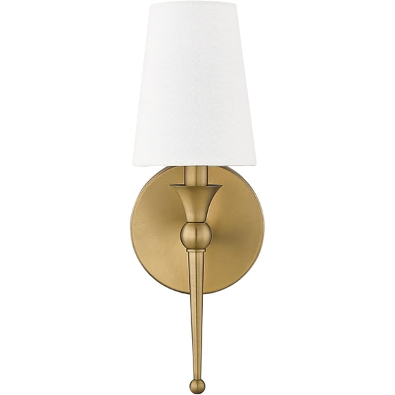 Open Box Millennium Lighting 5 in. 1-Light Vintage Brass Sconce Linen