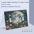 thumbnail image 4 of 3 Gang Light Switch Cover Plate Wildflowers and Trees Surrounded Full Moon Wall Plate Decorate Electrical Outlet Cover Plates 4.56”x4.48”, 4 of 8
