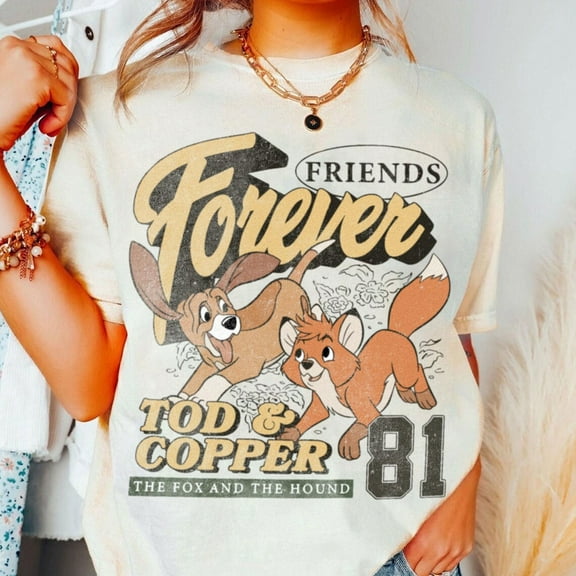 Tod and Copper The Fox and the Hound Comfort Color T-Shirt, Valentine Gift, Trending Unisex Tee, Disneyland Vacation Trip Family Gift 2025