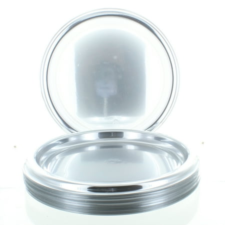 Plastic Serving Platters - Lot of 12 Round Silver Serving Trays 12