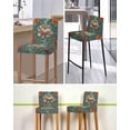 thumbnail image 5 of William Morris Plant Floral Bar Stool Covers Set of 4, Retro Lotus Flower Leaves Stretch Washable Bar Chair Covers with Backs, Removable Pub Counter Height Chair Cover for Kitchen Dining Room Cafe, 5 of 7