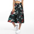 thumbnail image 2 of Hpapadks Pants for Women Printed Elastic Waist Wide Leg High Waisted Knee Length Culottes Womens Slacks Red XXXXXL, 2 of 4
