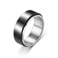 thumbnail image 5 of 6mm/8mm Black Polished Band Spinner Ring Men's Stainless Steel Ring Size 5-13, 5 of 6