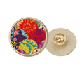 thumbnail image 1 of flowers chinese knot pattern japanese style Round Metal Golden Pin Brooch Clip, 1 of 3