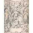 thumbnail image 2 of Johann Heiss 15x18 Gold Ornate Wood Frame and Double Matted Museum Art Print Titled - Design for a Stained Glass Window or Frontispiece with the Arms of a Cleric (Mid-17th-Early 18th Century, 2 of 4